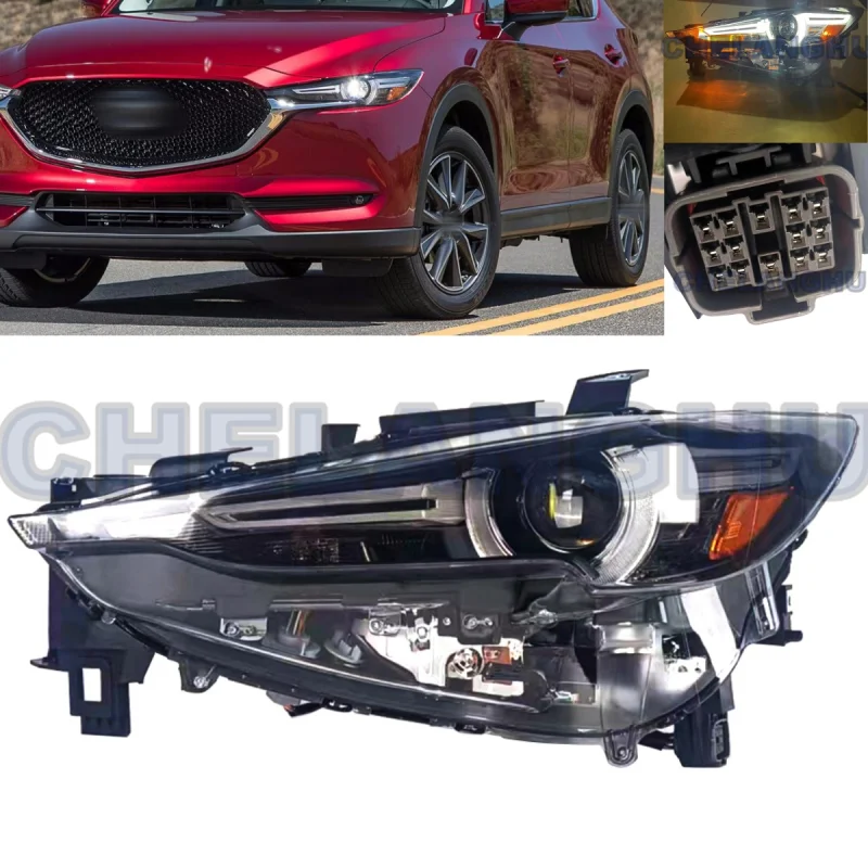 

LED HeadLight For Mazda CX-5 2017 2018 2019 2020 2021 US version Left Side Front HeadLamp DRL With LED Bulbs car accessories