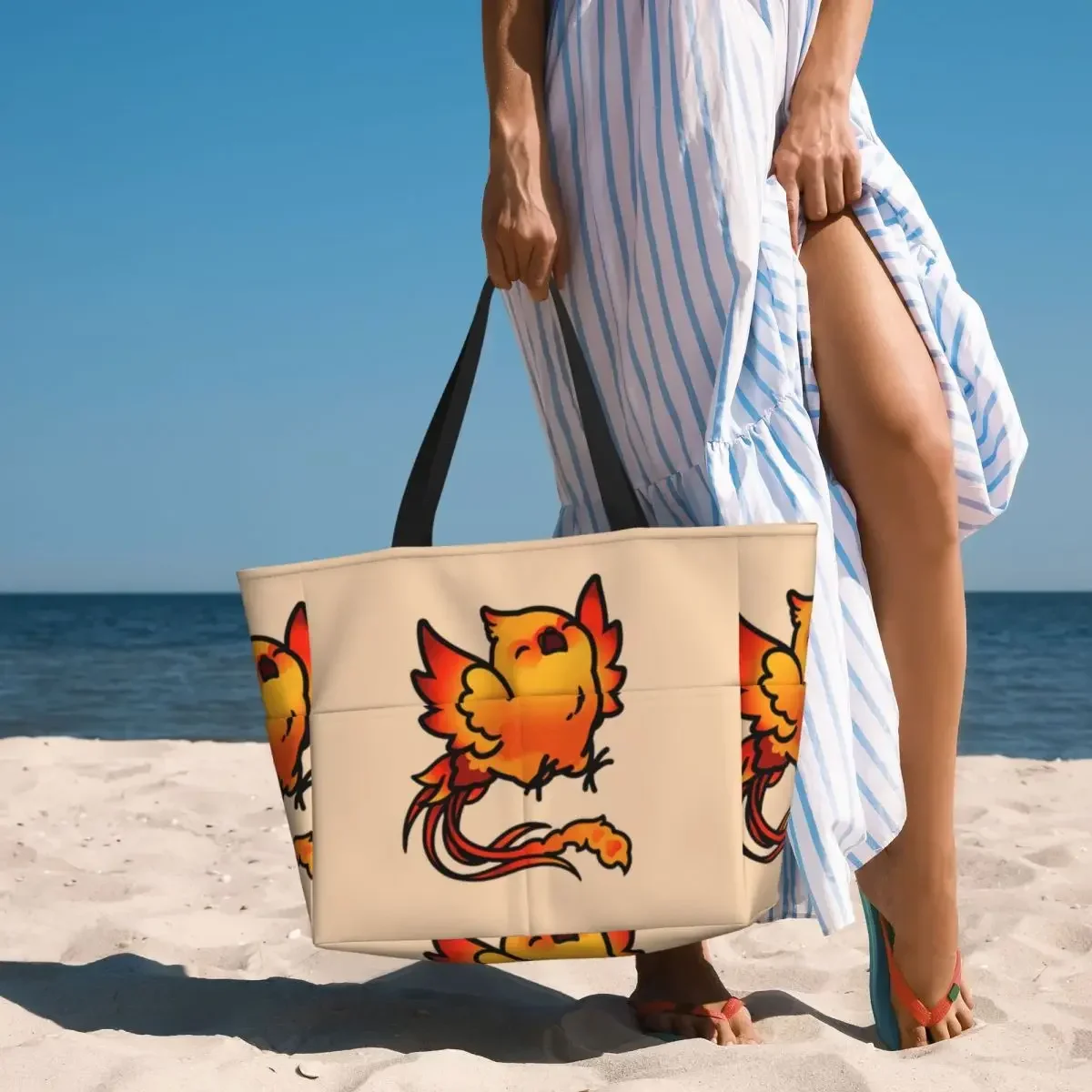 Happy Chubby Phoenix Strand Reisetasche, Einkaufstasche Urlaub große Kapazität aus Geburtstags geschenk Multi-Style-Muster