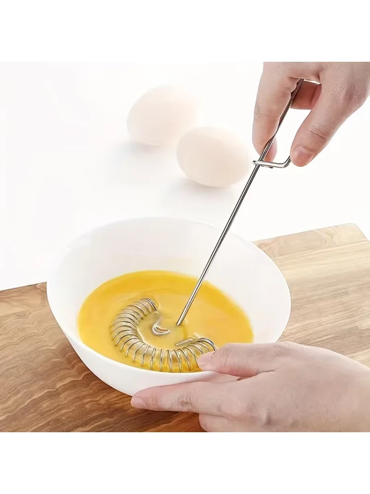Stainless Steel Spring Egg Beater Sauce Blender Mini Whisk Milk Frother Foamer Creative Cooking Tools Cooking Accessories