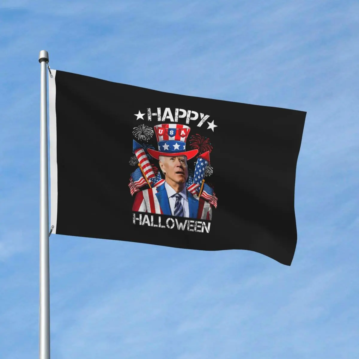 Funny Joe Biden 4th Of July Happy Halloween Flag Indoor Outdoor Banner 2 Grommets Decoration Double Sided 2x3 3x5 4x6 FT Flags