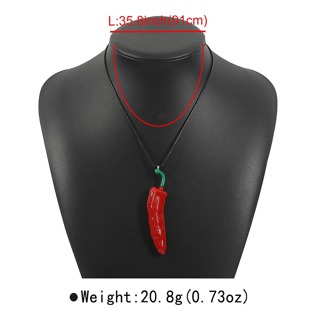 القلائد قلادة الفلفل الأحمر للنساء الأوروبية والأمريكية مقلد المينا الخضار الفلفل الحار قلادة طويلة مجوهرات بوهو