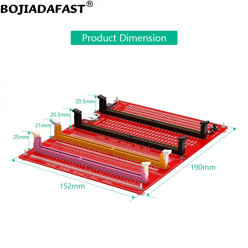 Imagem -03 - Memória Ram Tester com Indicadores Led Testando Cartão de Diagnóstico Ddr3 Ddr4 Ddr5 Rdimm Udimm