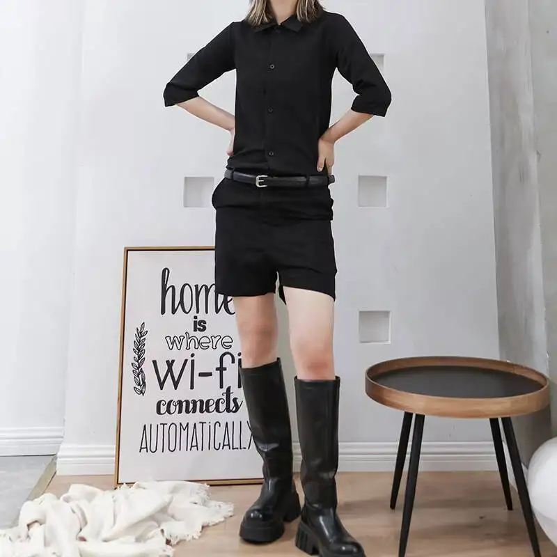 Ladies One-Piece Cargo Leg Pants Spring/Summer New Classic Dark Yamamoto Style Fashion Versatile Leisure Large Size Shorts