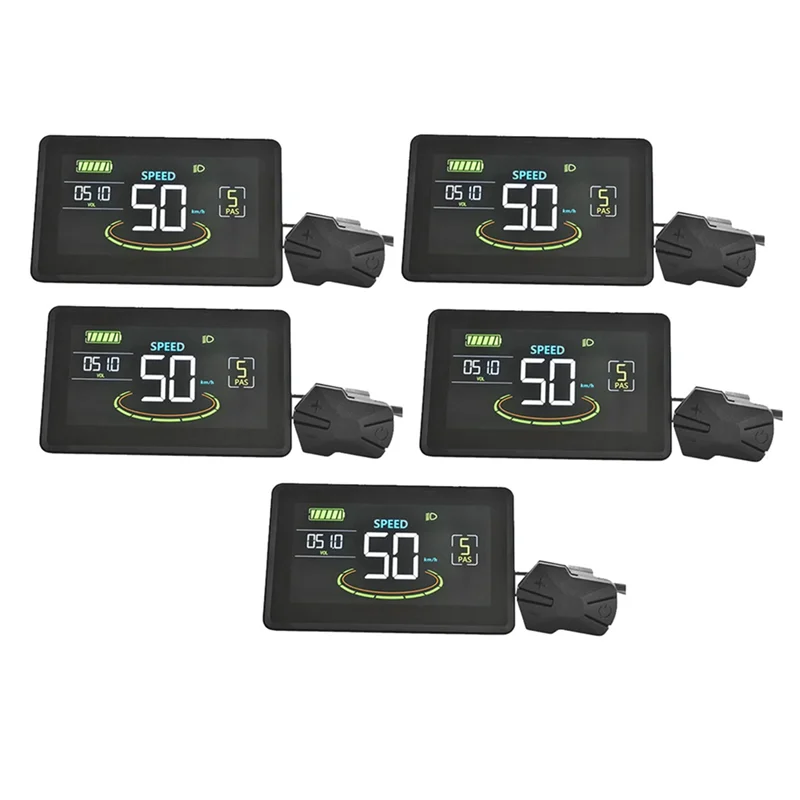 ABHT-5X H6C 전기 자전거 LCD 디스플레이 미터 24V-60V 전동 스쿠터 LCD 패널 컬러 스크린 (USB UART 포함)