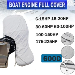 600D 6-225HP Full Outboard Motor Engine Boat Cover Grey Waterproof Anti-scratch Heavy Duty Outboard Engine Protector