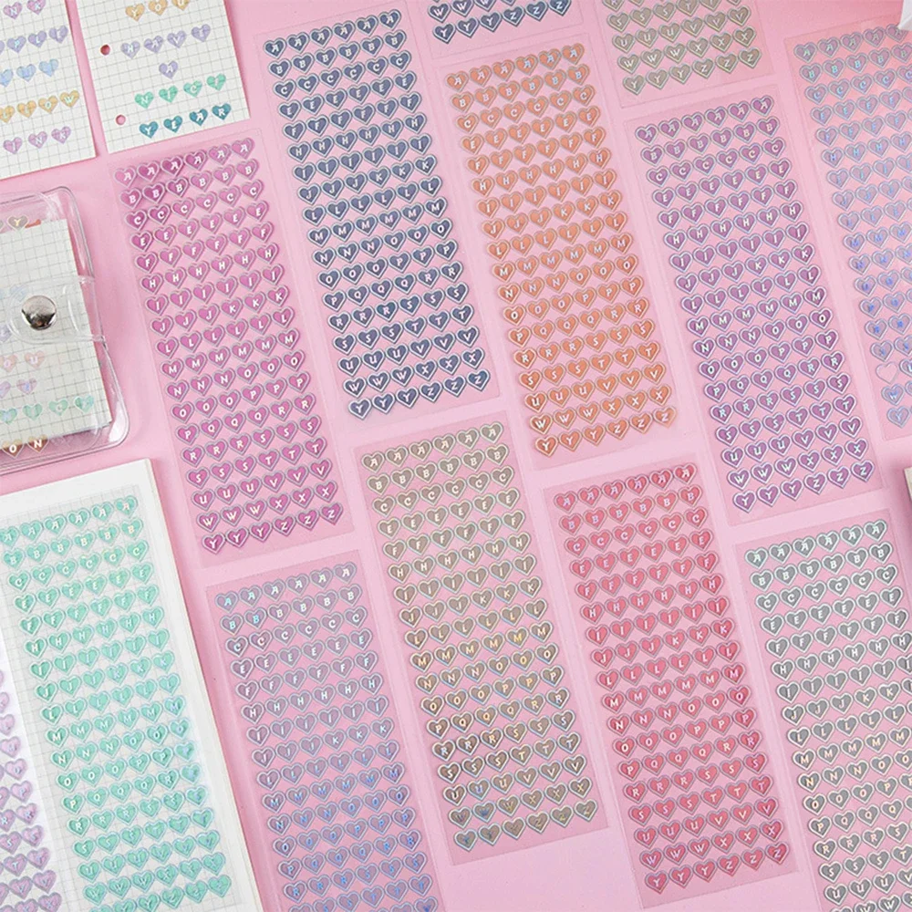 Colorful PVC Love Alphabet Stickers Student Diary Album Handbook DIY Decoration Material Stationery