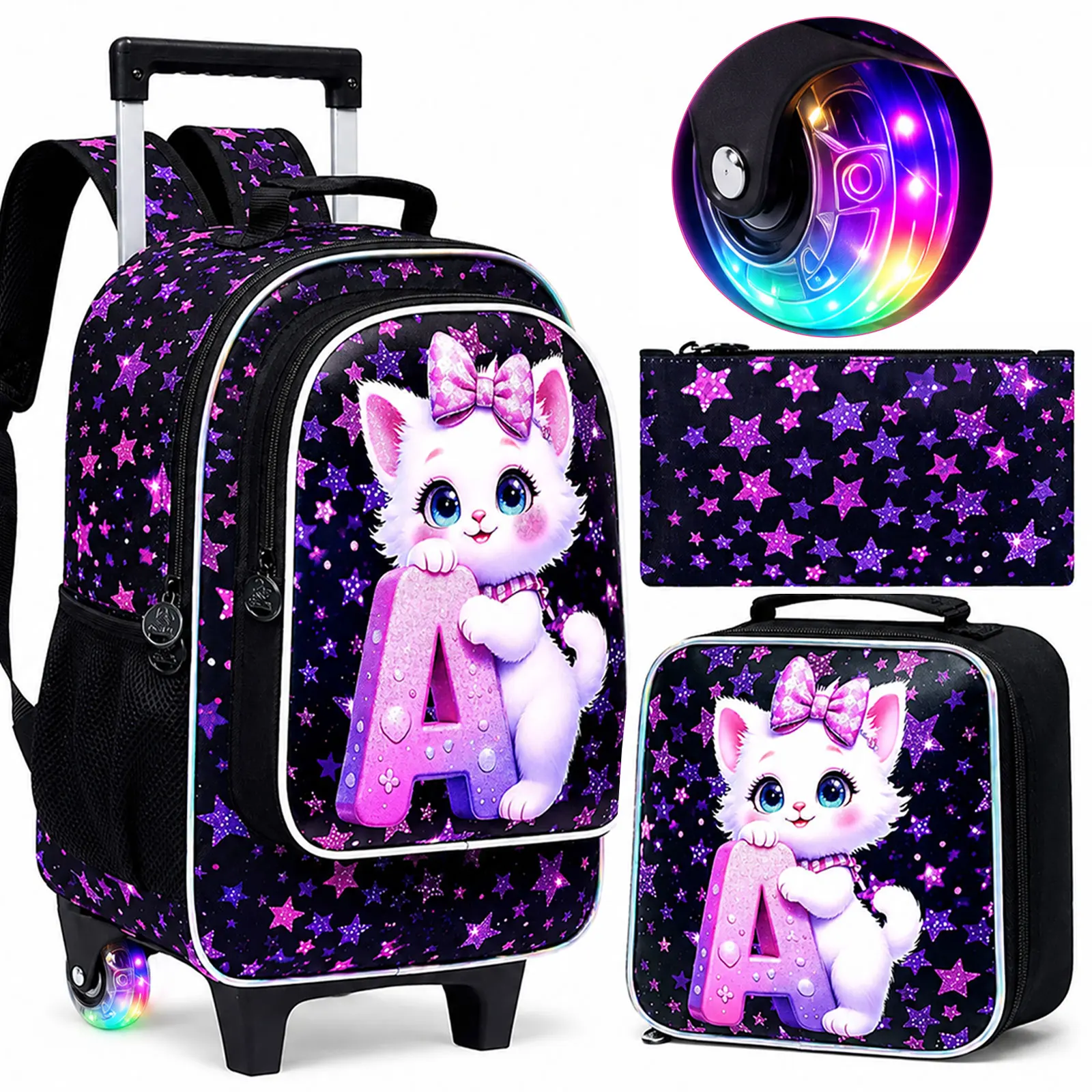 juego-de-3-mochilas-con-ruedas-para-ninas-mochila-escolar-con-ruedas-con-diseno-de-gato-y-letra-a-con-bolso-de-mano-y-estuche-para-lapices