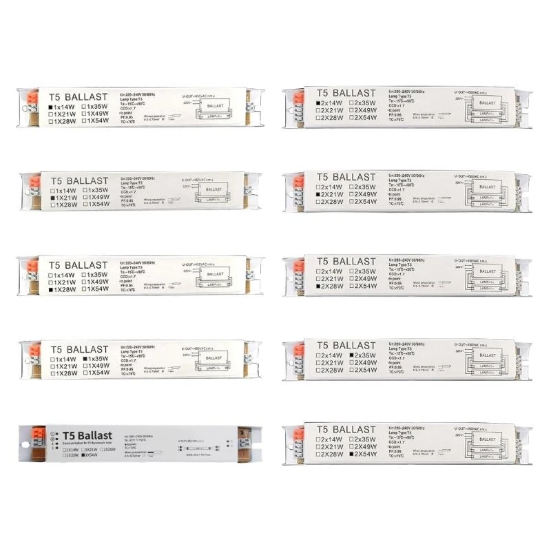 Upgraded 220-240V Wide Voltage T5 Electronic Ballast Fluorescent Lamp Ballasts Simple Installation for Factory Workshop