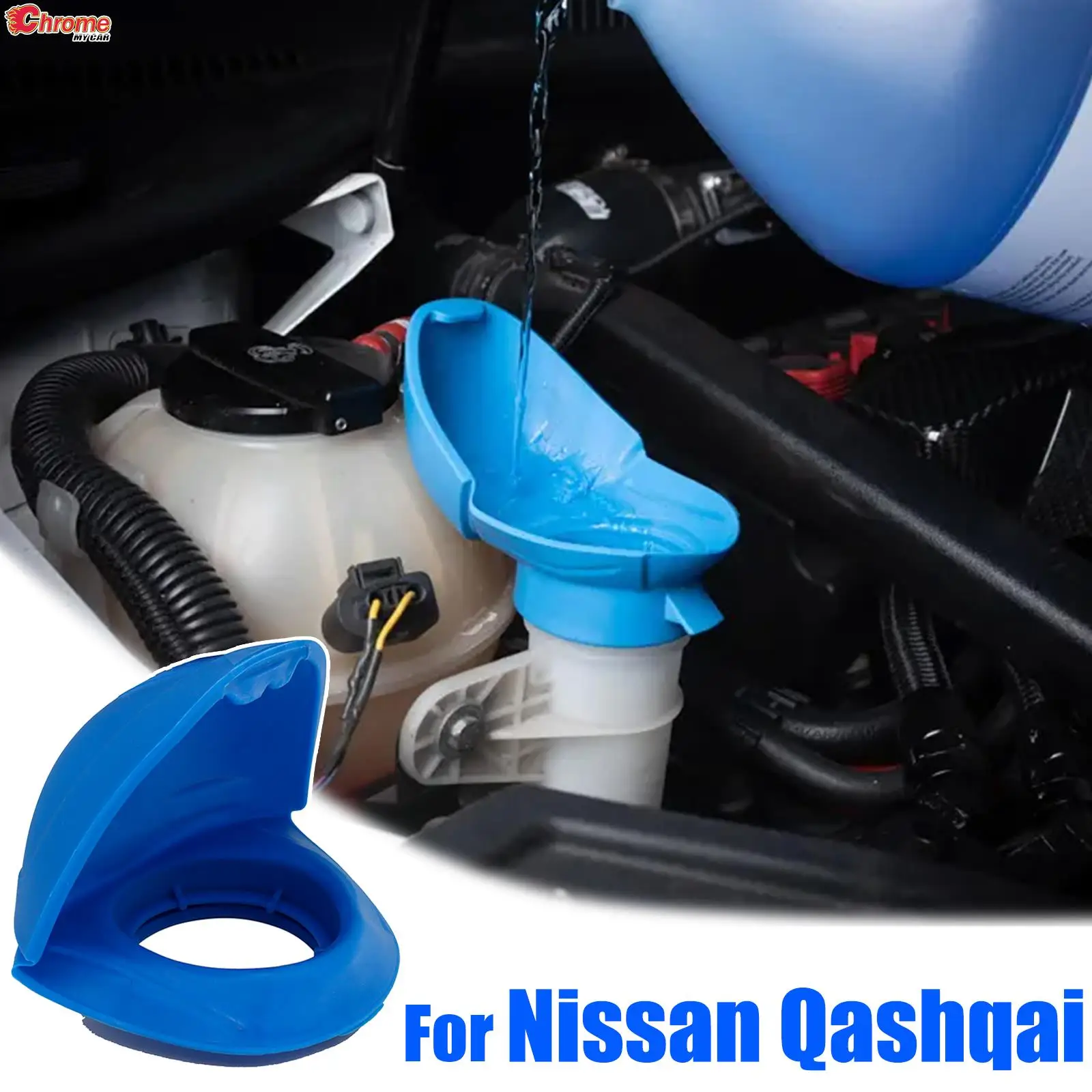 Windshield Wiper Washer Fluid Reservoir Filler Lid Funnel Tank Bottle Cap Cover For Nissan Qashqai J10 J11 2014 - 2022 X-Trail