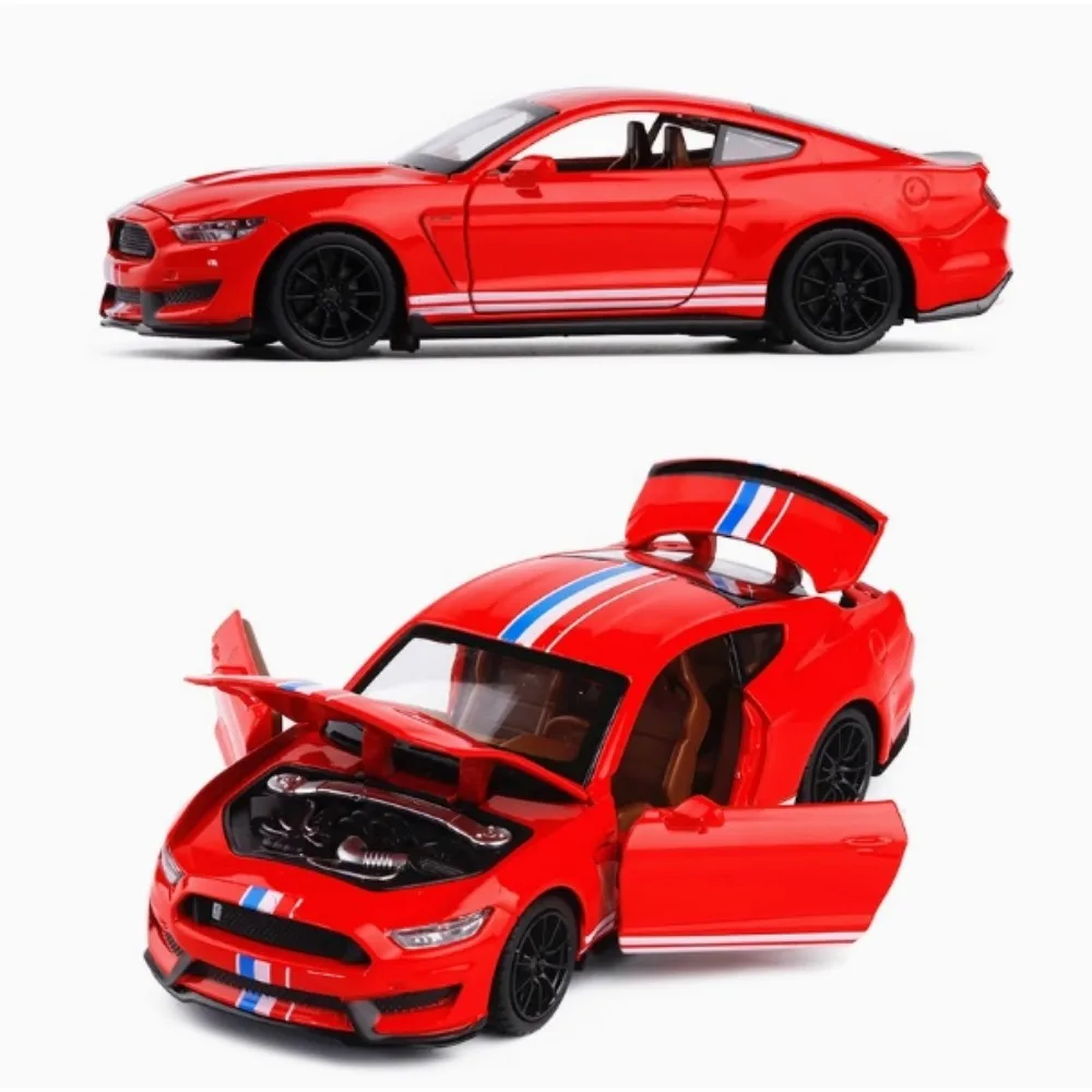 1:32 supercoche de alta simulación Ford Mustang Shelby GT350 modelo de coche de aleación extraíble coche de juguete para niños 4 puertas abiertas regalos para niños GT500