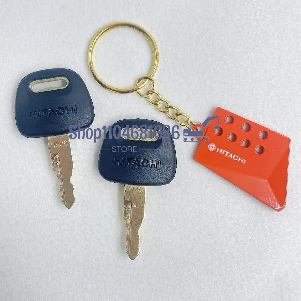 Chave de ignição de escavadeira h800, 2 peças para hitachi zaxis zax ex60/70/120/200/210 faca de escavadeira placa de canto chaveiro
