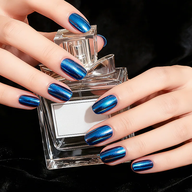 20팁 선글라스 파우더 오로라 세미 큐어드 젤 네일 스트립 DIY 젤 폴리쉬 스티커 (UV/LED 사용 가능)