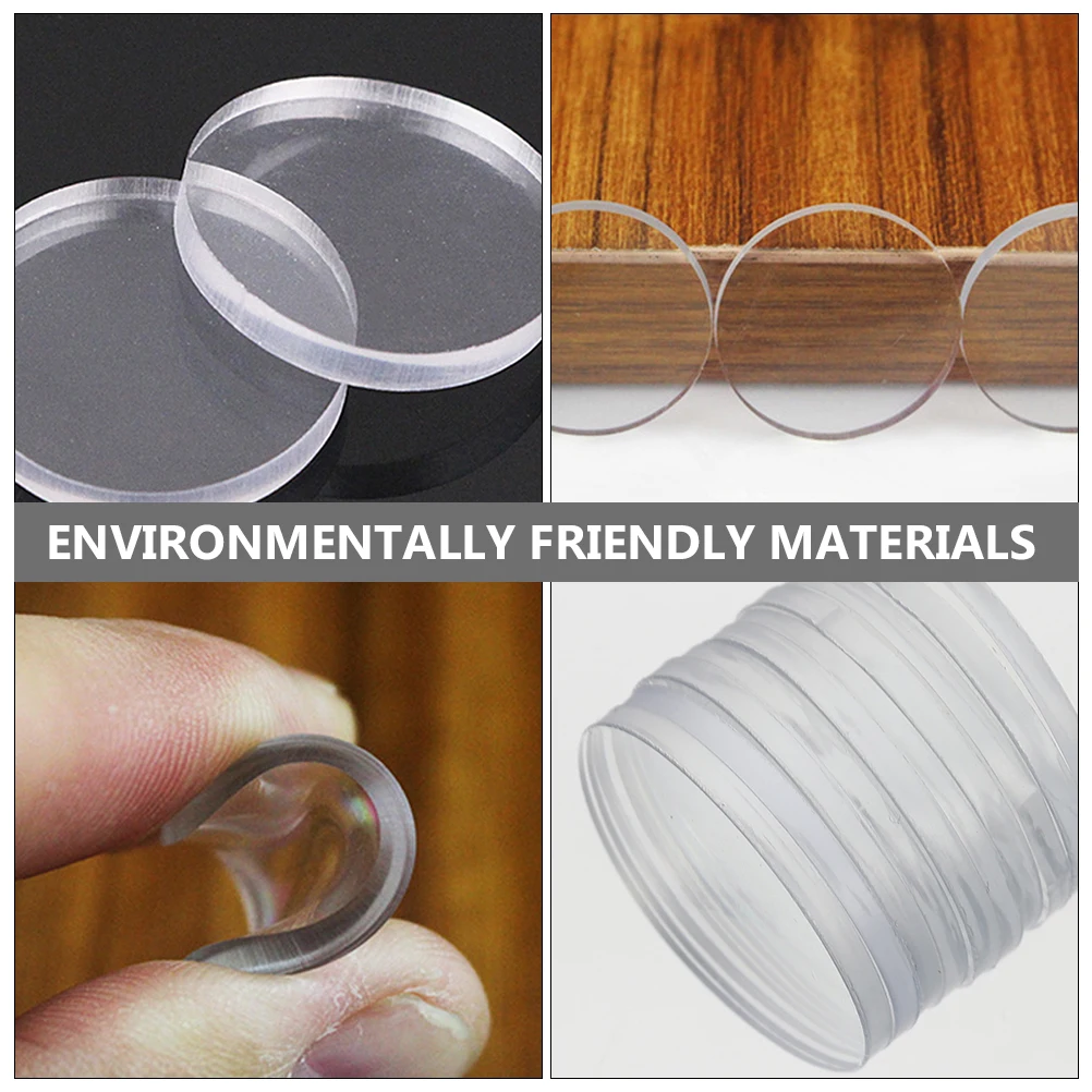 

20 pcs Suction Cup Gasket Furniture Pad Transparent Rubber Bumper Kitchen Cabinets Protective Pads Red Wood Steel 20mm 3mm