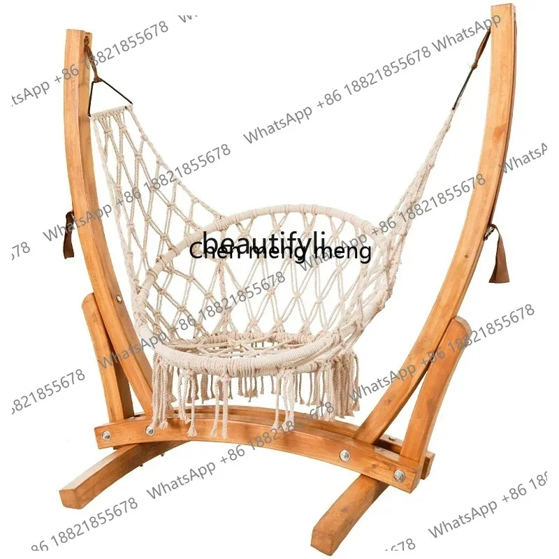 

LHY26 ss Swing Indoor and Outdoor Swing Chair, Courtyard Basket, Solid Wood Bracket Rocking Chair, Leisure Single Glider Furnitu