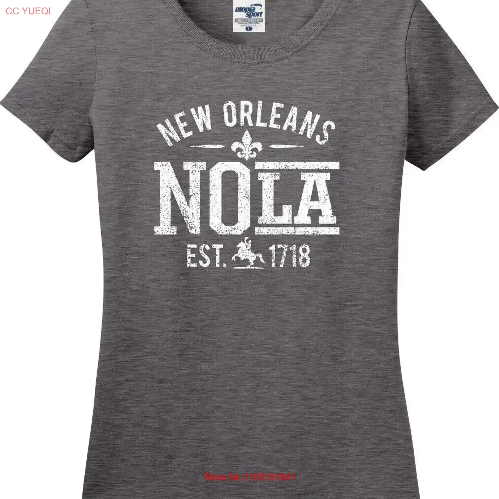 New Orleans Lousiana Est 1718 NOLA Distressed Missy Fit Ladies T Shirt S 3X vintage Washed fashion designer clothes Stretched
