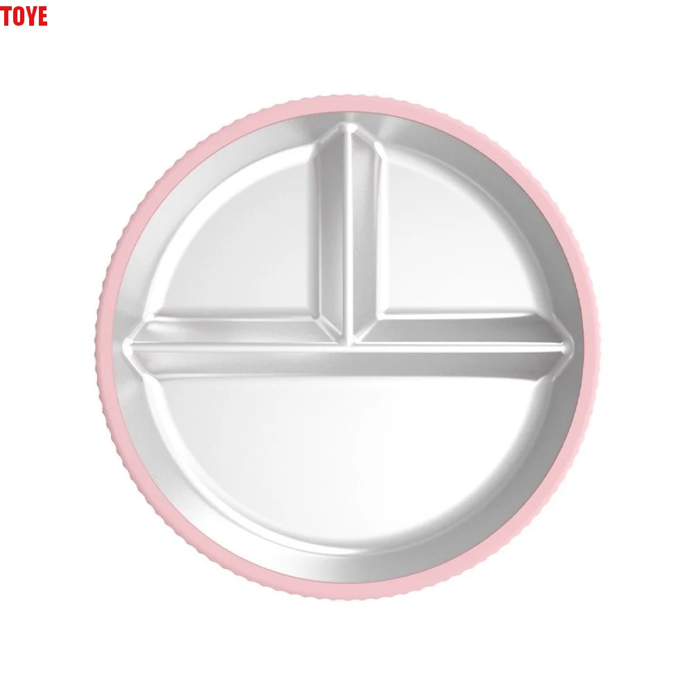 

Divided Design Silicone Suction Cup Kids Plates Detachable BPA Free Children 3 Grids Dishes Non-Slip Heat-Resistant