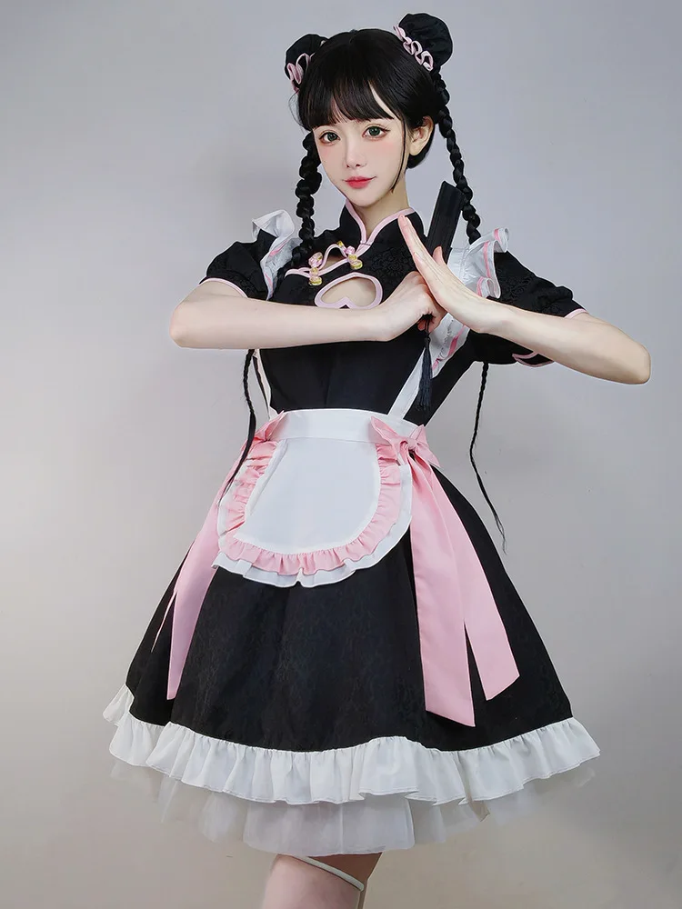 loween Chinese Sle Maid orm Dr New Lolita  Dr Fem Servant Costume Traditional Ethnic Women's Dr