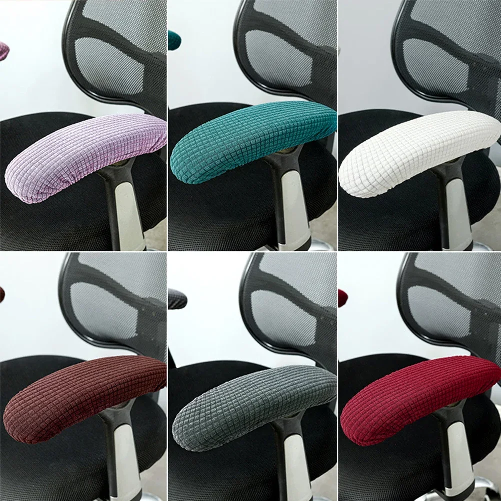 1pair Office Chair Armrest Cover Removable Elastic Washable Waterproof Fabric Elastic Half Pack  Office Chair Armrest