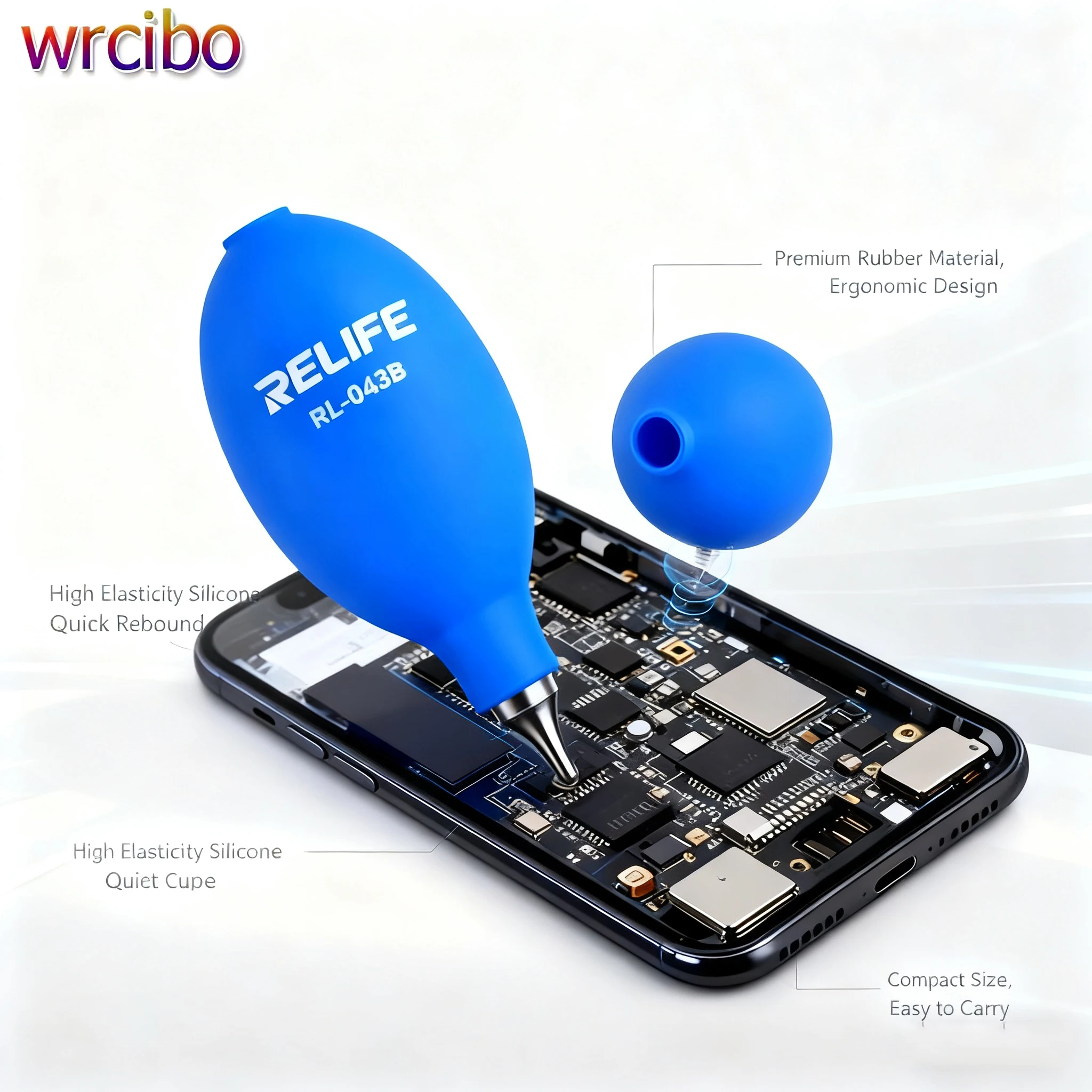 

RELIFE RL-043B Компактный воздуходувка для прецизионной очистки устройств (телефона/камеры/часов), мягкая резина с металлической насадкой, быстрый отскок