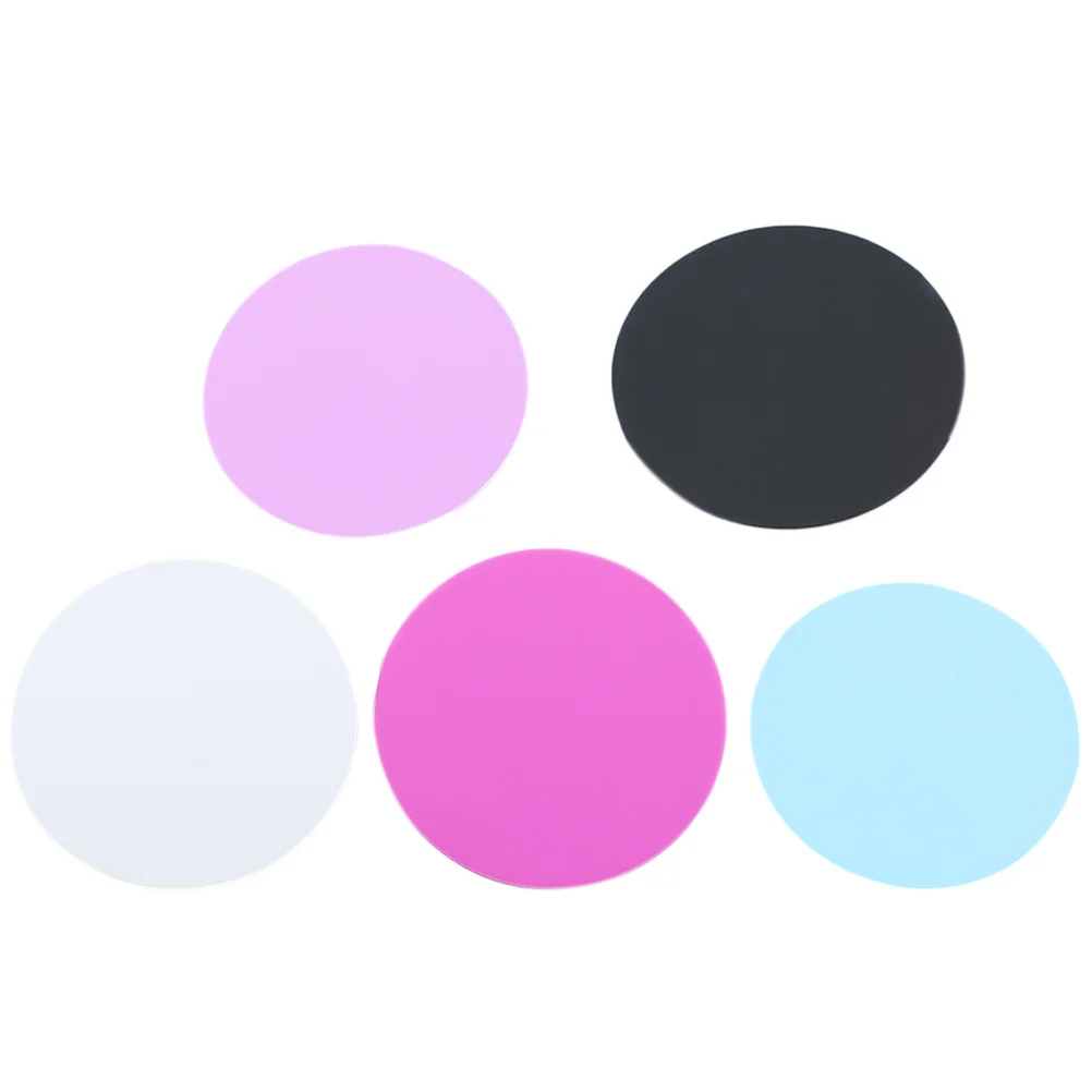 5pcs Nail Art Palette Silicone Mixing Tray For Acrylic Uv Gel Resin Painting Manicure Tools Round Color Blending Dishes