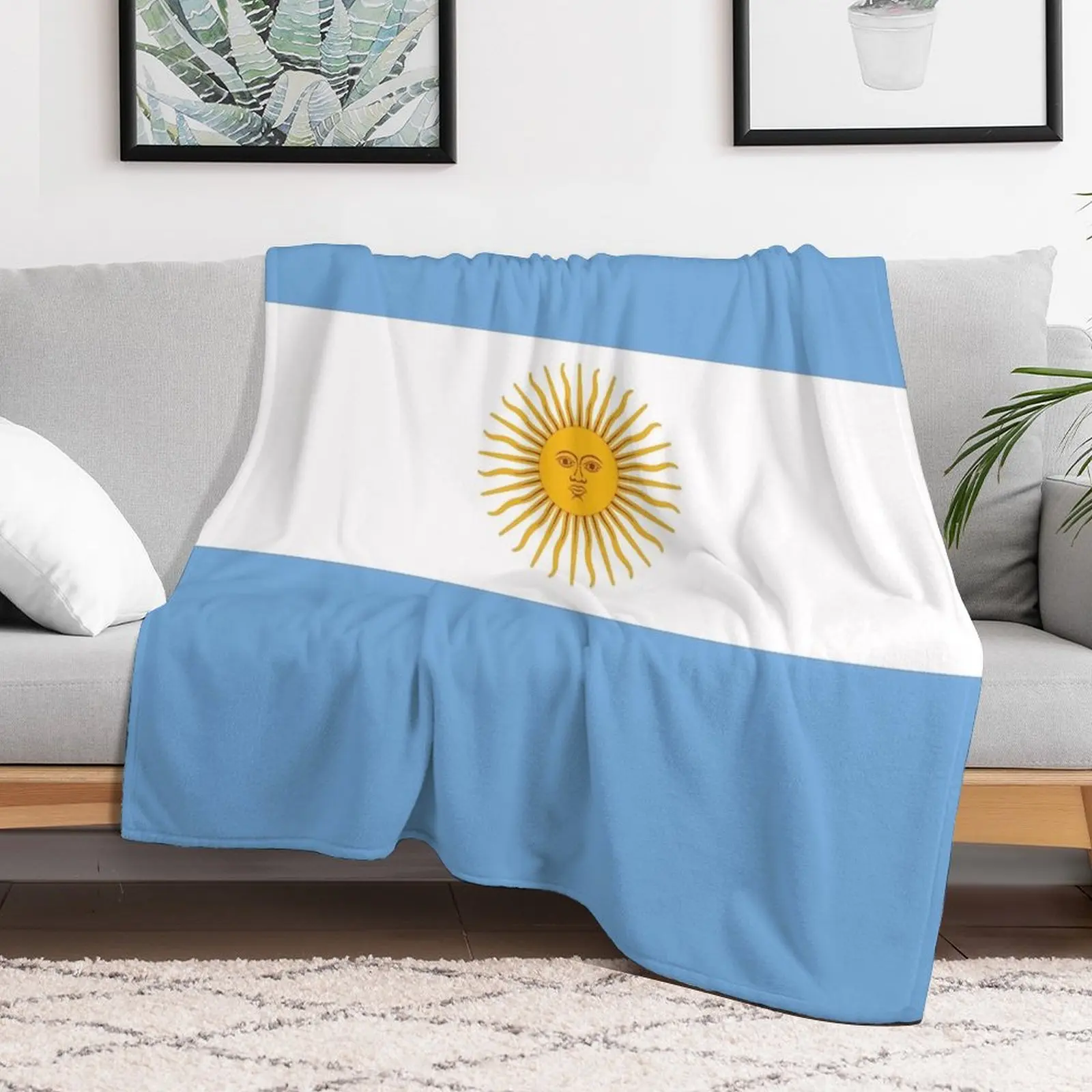 The flag of Argentina Throw Blanket Designers Hair Blankets