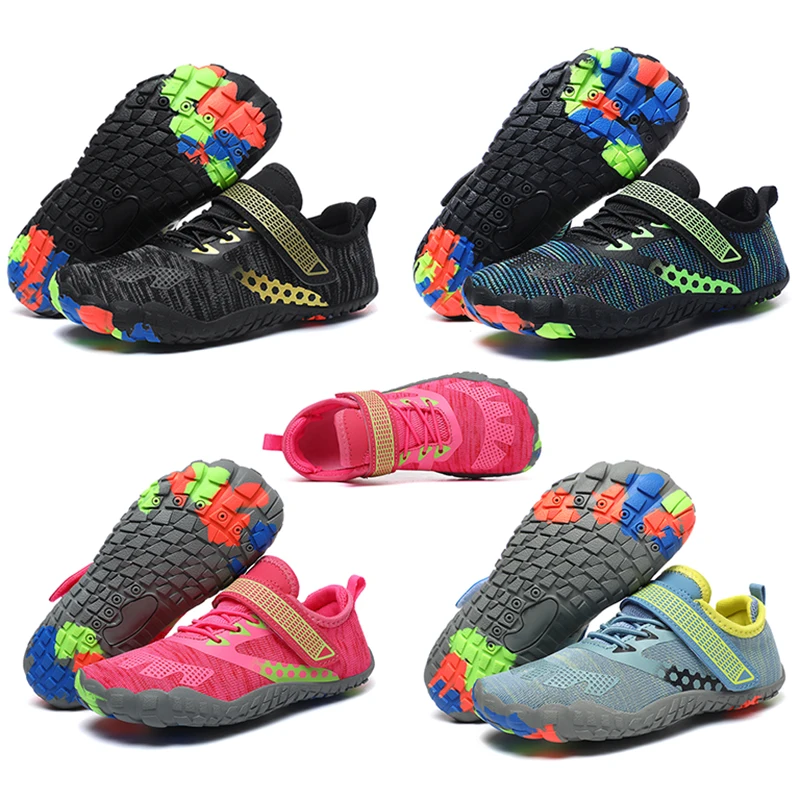 New Children Shoes Boys Girls Beach Quick-Drying Barefoot Shoes Diving Boating Wide-Toed Lightweight Upstream Wading Shoes 24-38