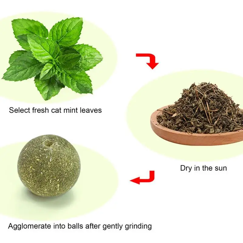 แมว Catnip ของเล่น Ball สัตว์เลี้ยง Stuff Healthy Cat Candy เลียขนมขบเคี้ยว Catnip Snack Nutrition Energy Ball แมวแมวของเล่นแมวอุปกรณ์