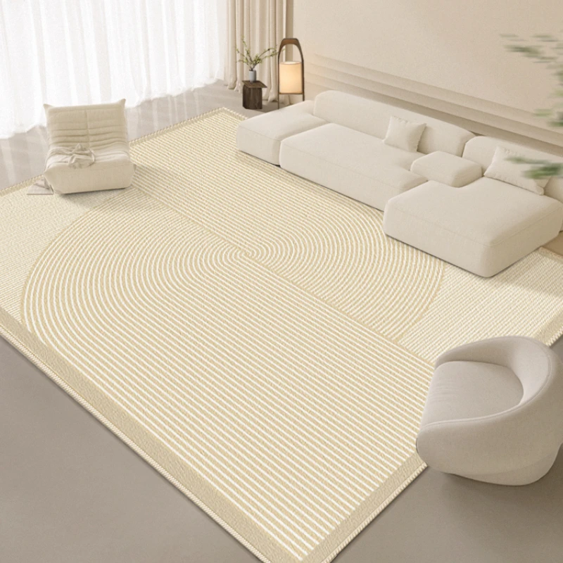 Imagem -04 - Minimalista Lines Living Room Decoration Large Area Carpet Thick Plush Study Mat Lavável Lounge Rug Soft Fluffy Rugs For Bedroom