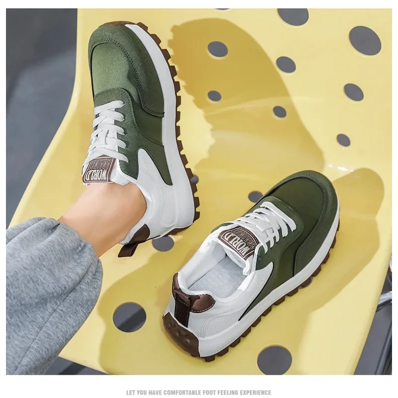 

Повседневные нескользящие кроссовки, удобные кроссовки для бега, мужские кроссовки, новые вулканизированные кроссовки на танкетке, мужская спортивная обувь на шнуровке