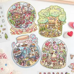 3D Landscaping Stickers Miniature Cartoon Scene Stickers Cute Cabin Scene Stacking and Pasting Hand Account Cute Gift for Kids