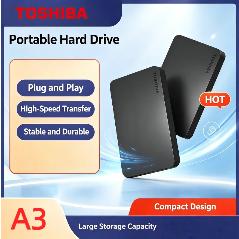 Toshiba Canvio Basic  A3 External Hard Drive USB3.0 Portable HDD External Hard Disk 500GB 1TB 2TB  For Laptop Desktop Mac PC