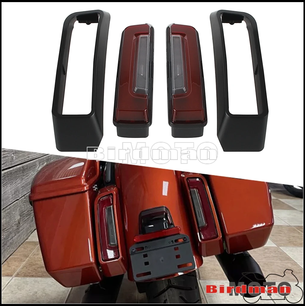 

1Pair Motorcycle Red Saddle Bag Rear Light For 2024 Harley Road Glide CVO Fender Lights Saddlebag Side Light Running Brake Light