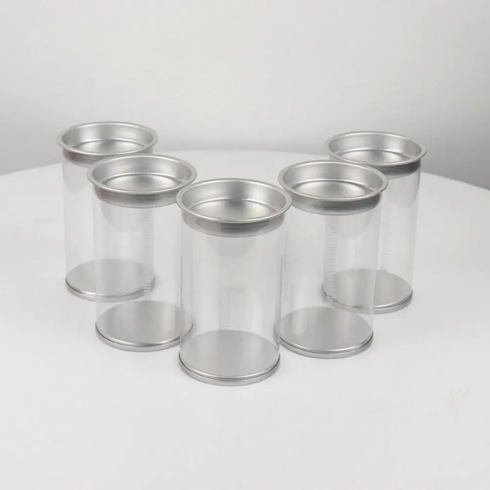 6Pcs Makeup Sponge Box Cylinder Design Breathable Portable Travel Egg Storage Holder Compact Lightweight Beauty Sponge