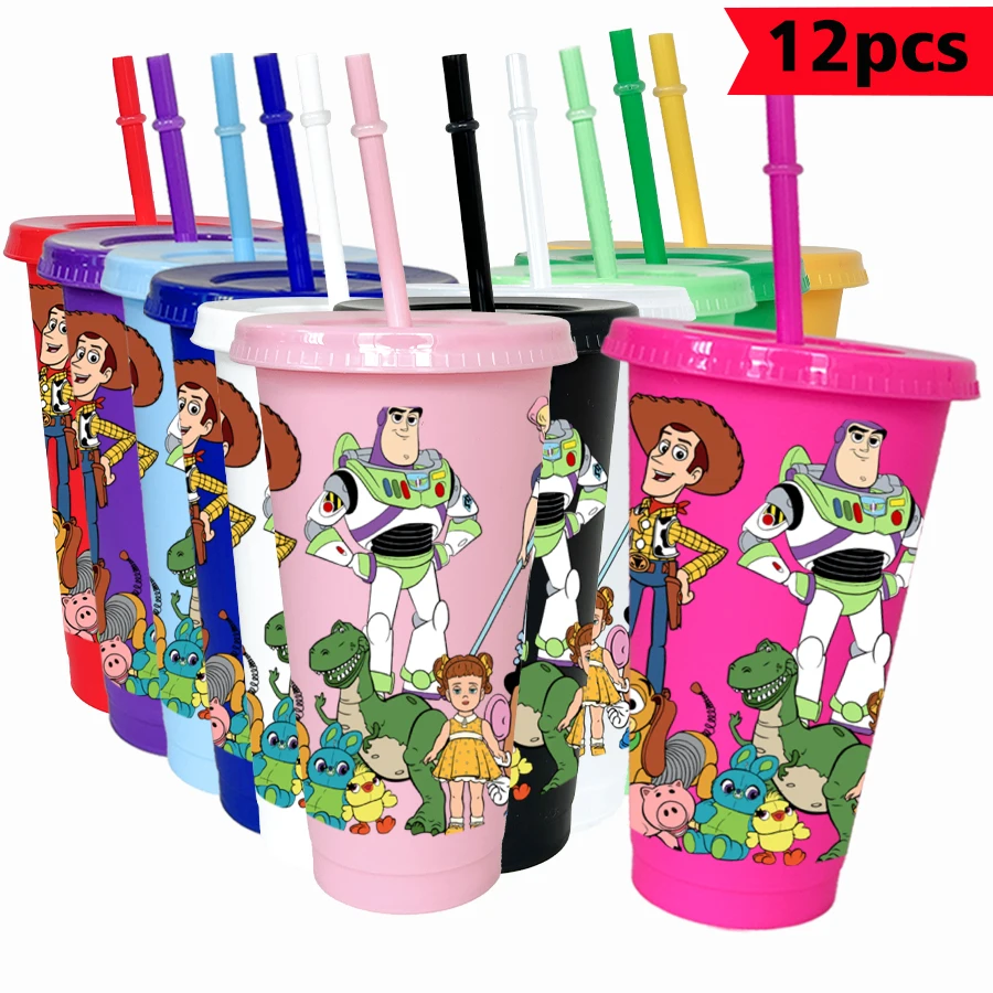 

12 шт./лот, история игрушек Диснея, история ранчо, 26 унций, цветной пластиковый стакан, посуда для напитков на день рождения, кружки для сока, кофе