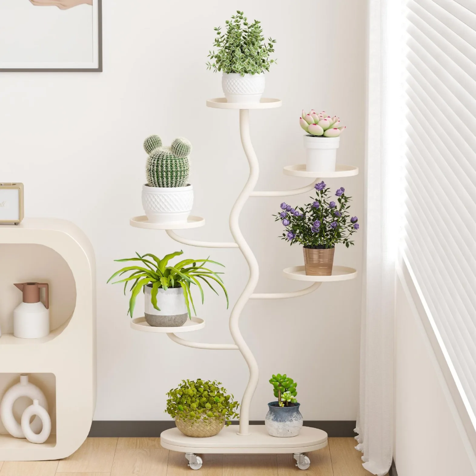 Luxury Iron Multi-Layer Floor-Standing Stand For Flower Pots Planters Green Ivy Spider Plant Stand For Balcony Living Room