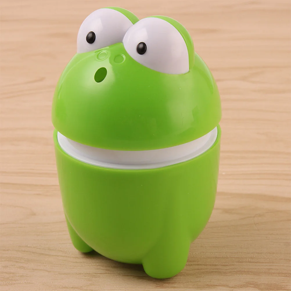 

Automatic Toothpick Box Green Cartoon Design Rotating Cover Sanitary Dispenser For Coffee Shops Restaurants Table Car Garden