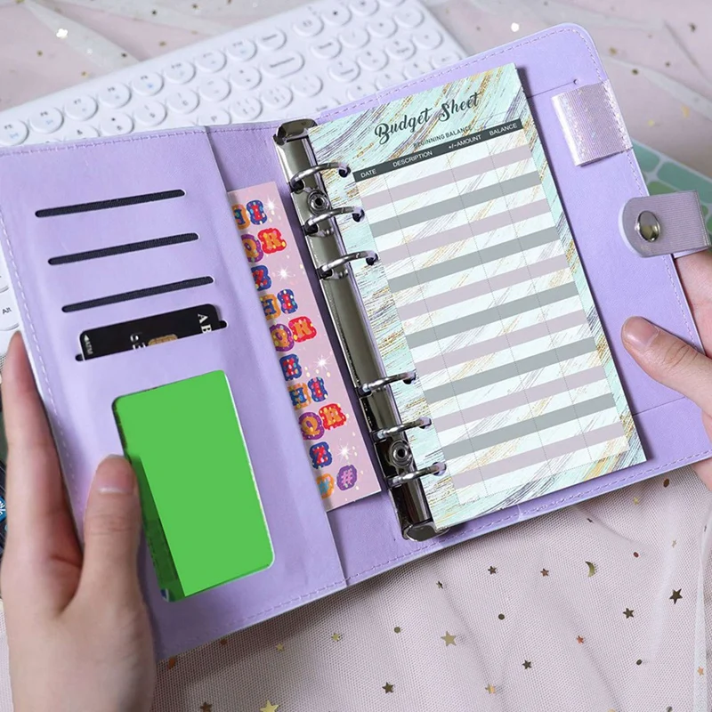 2X A6 Money Organizer For A6 Cash Budget Binde Budget Planner Binder With Zipper Envelopes Cash Envelopes D