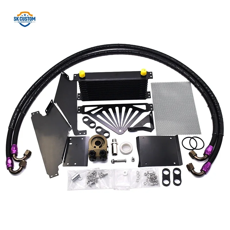 SK CUSTOM 10Row Oil Cooler Kit For Toyota GR86 Subaru BRZ ZD8 ZN8 FA24 Engine Radiator Kit With 90 Degree Oil Filter Adapter