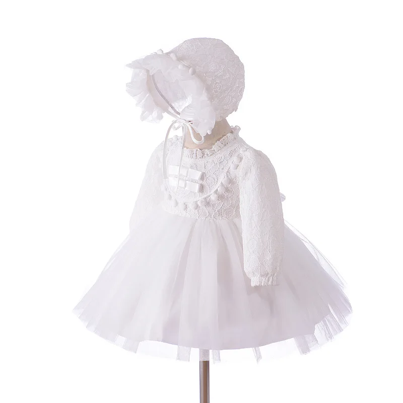 0-24M Ivor7 Birthday Baby Girls Dress Full Sleeve Baby Girl Baptism Costume Autmun Baby Girl Clothes 6 8 12 18 24 Months 184044