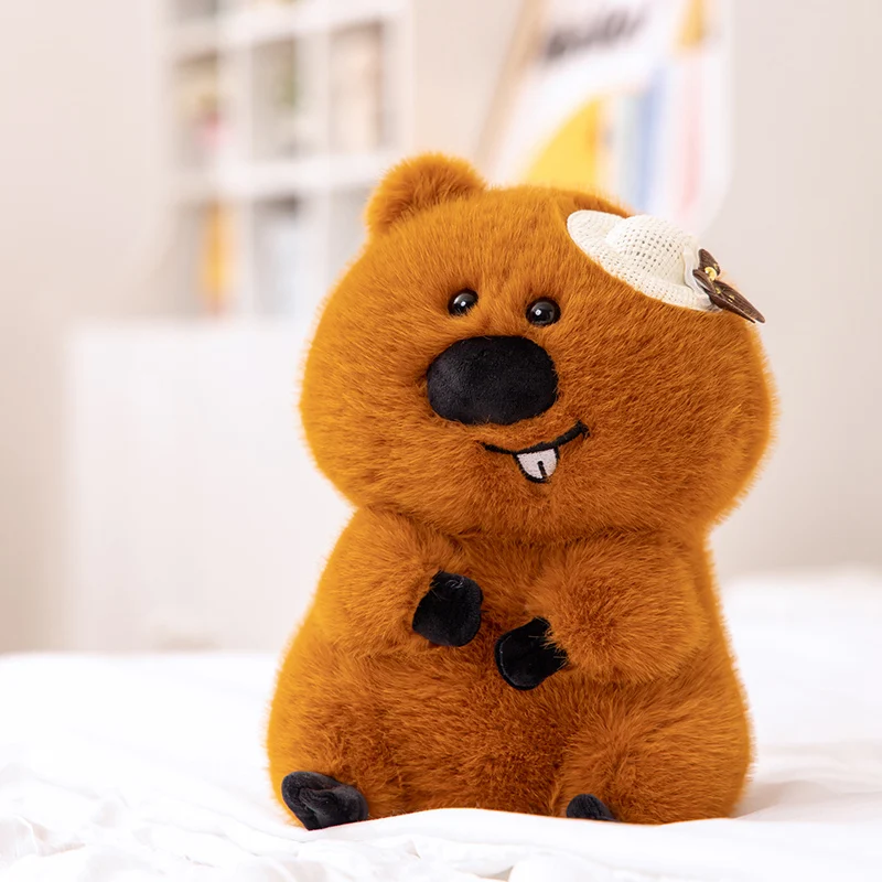 Simulación de dibujos animados Anime encantador castor Animal muñeco de peluche lindo castor juguetes de peluche muñecas hechas a mano para niños regalos de alta calidad