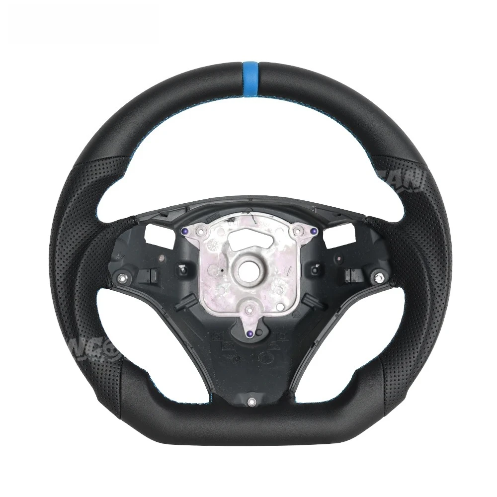 

Кожаный руль для BMW E90 E91 E92 E93 E89 E87 E84 E82 328i 335i 325i 2005-2012 с синей центральной строчкой