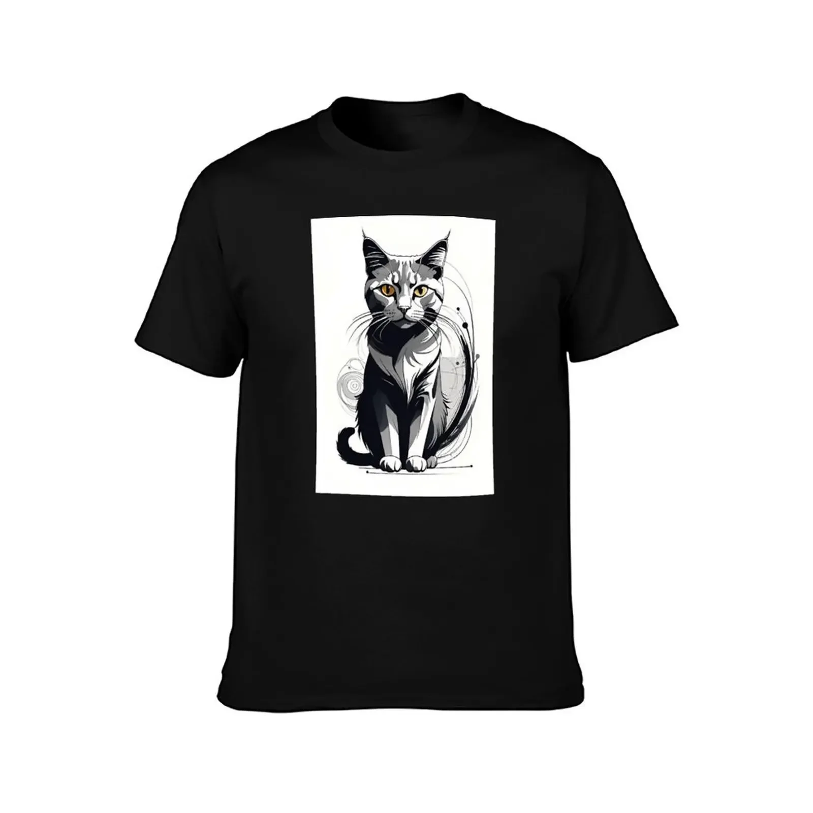 Yellow Eyes Cat T-Shirt vintage oversized t shirt t shirts men