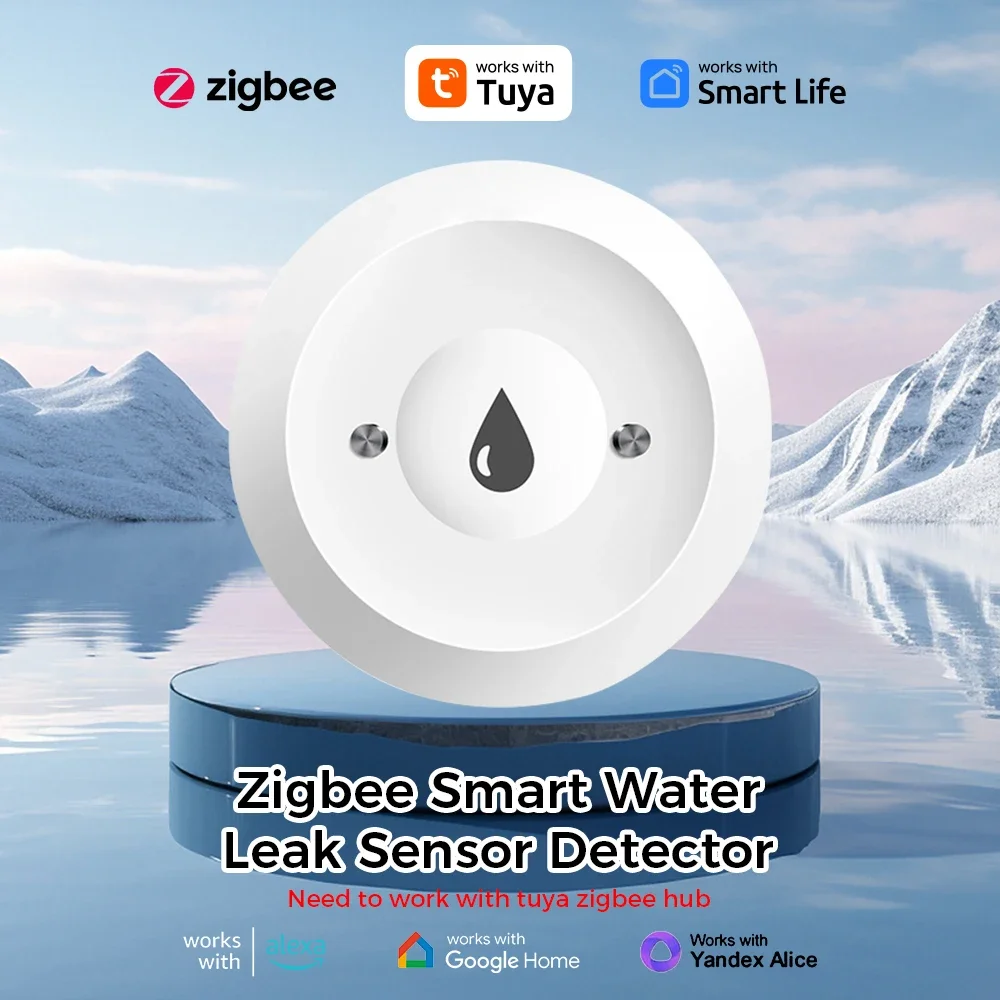 

Датчик воды Tuya ZigBee, детектор утечки воды, водонепроницаемая умная сигнализация, монитор в реальном времени, приложение, дистанционное управление для кухни, ванной комнаты