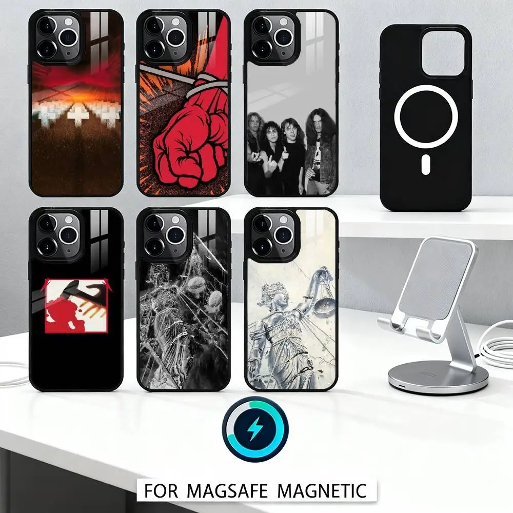 

Чехол для телефона M-metallica H-Heavy Metal Band для iPhone 17,16,15,14,13,12, Pro, Max для магнитной беспроводной зарядки Magsafe