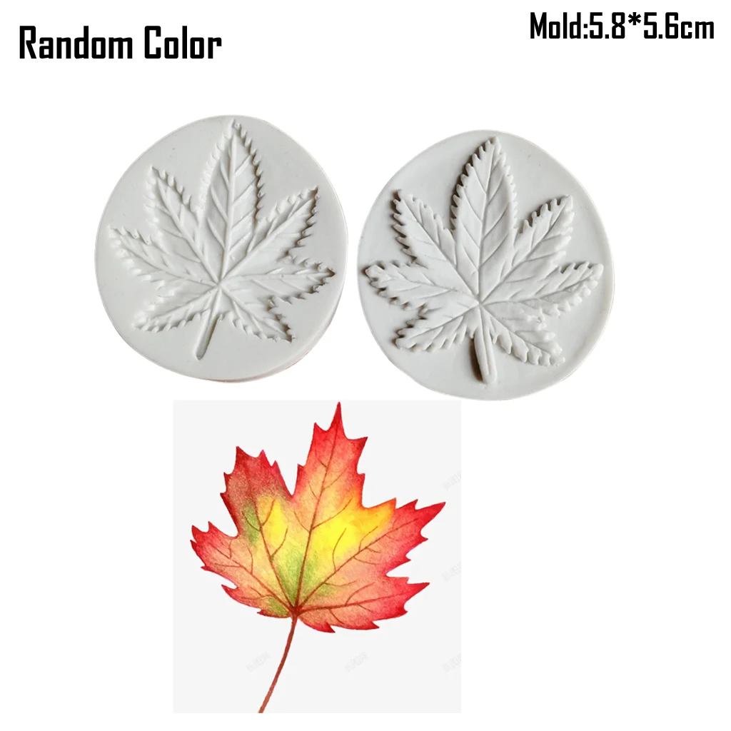 Maple Leaf Veiner Silicone Mold Candle Wax Flowers Veiner Sugarart Cold Porcelain Sugar Clay Craft Cake Decorating MouldsM2106