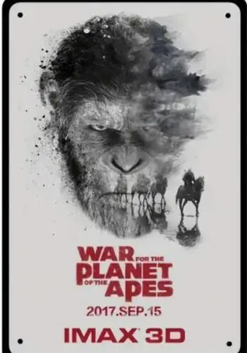 PLANET OF THE APES MOVIE PROMO METAL TIN SIGN MOVIE WALL ART MAN CAVE 2017 SEP