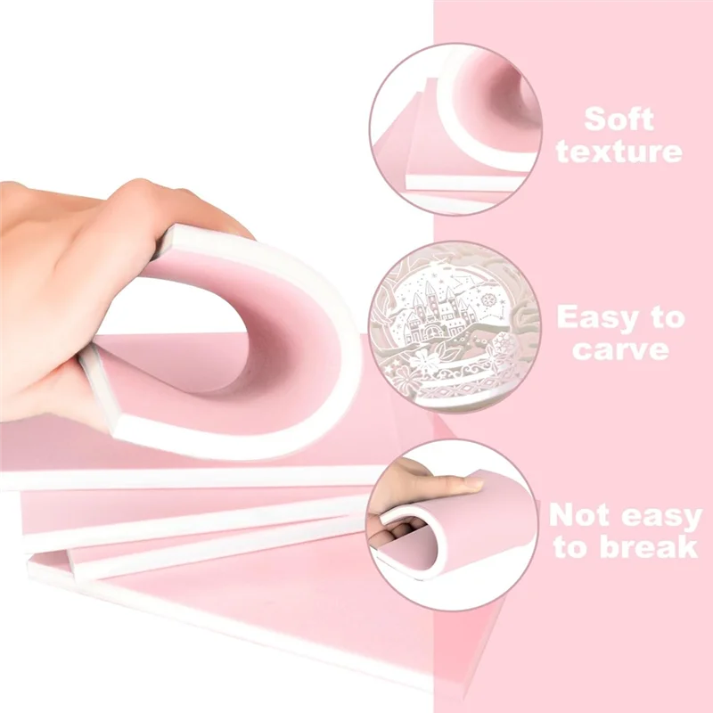 AED5-10 Pieces Rubber Blocks Easy To Carve Rubber Stamp Materials Craft Supplies For DIY Projects Scrapbook Card Making