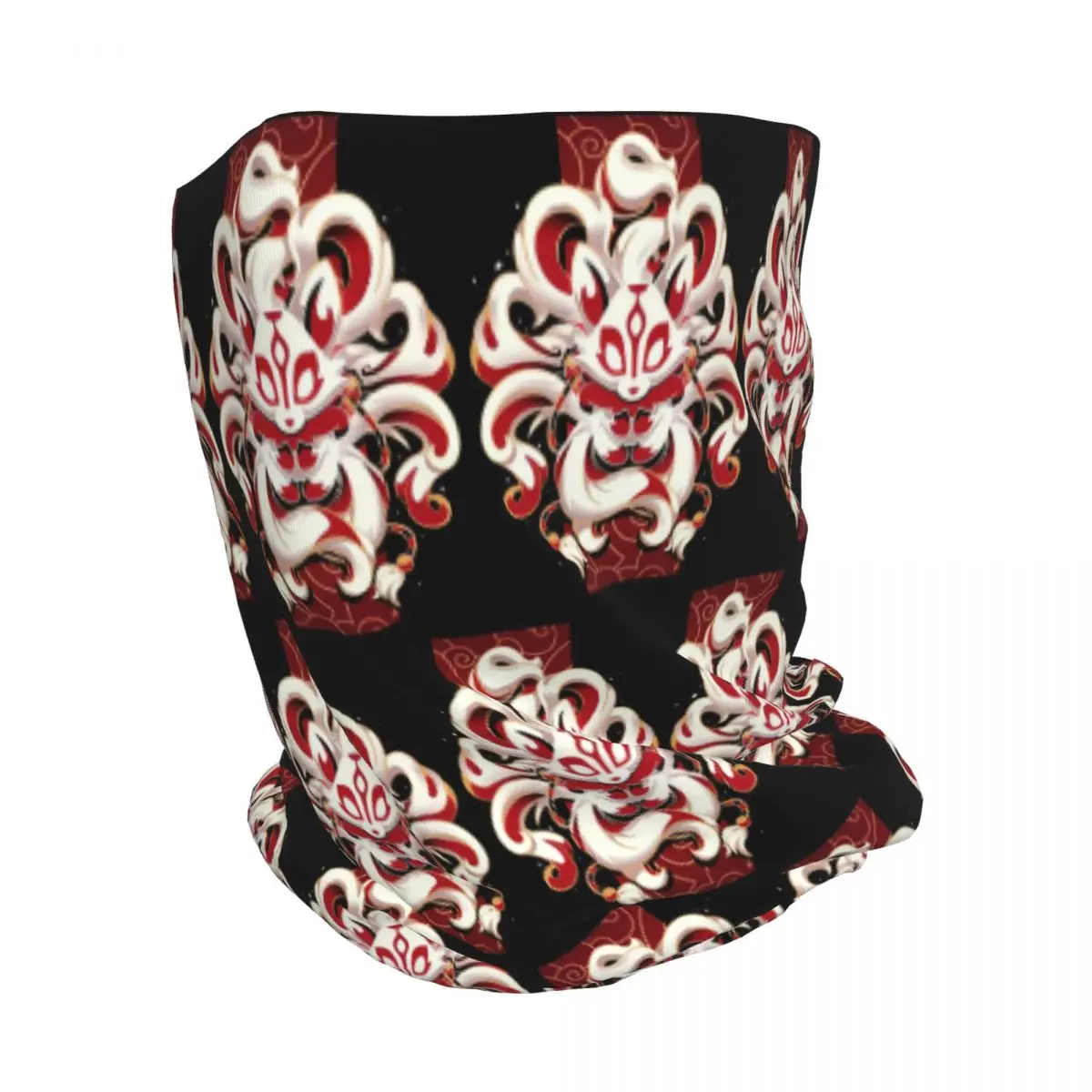 Fox Spirit Kitsune Japanese Kabuki Bandana Neck Cover Mask Scarf Multifunction Cycling Scarf Beanies Hat for Men Women Adult