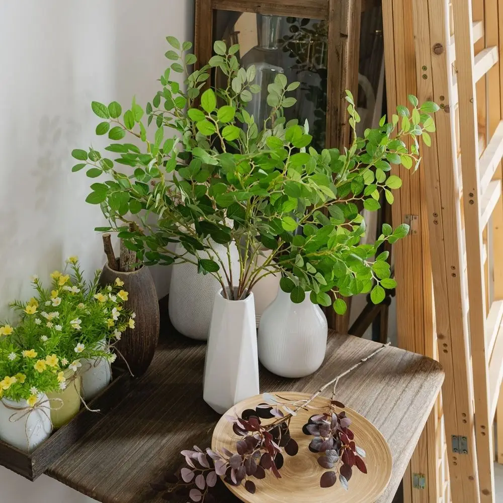 DIY Dekoracja Wazonu 70cm Sztuczna Gałązka Loropetalum Elegancka Ręcznie Robiona Symulacja Zielonej Rośliny Luksusowy Sztuczny Kwiat Dekoracja Domu Biura