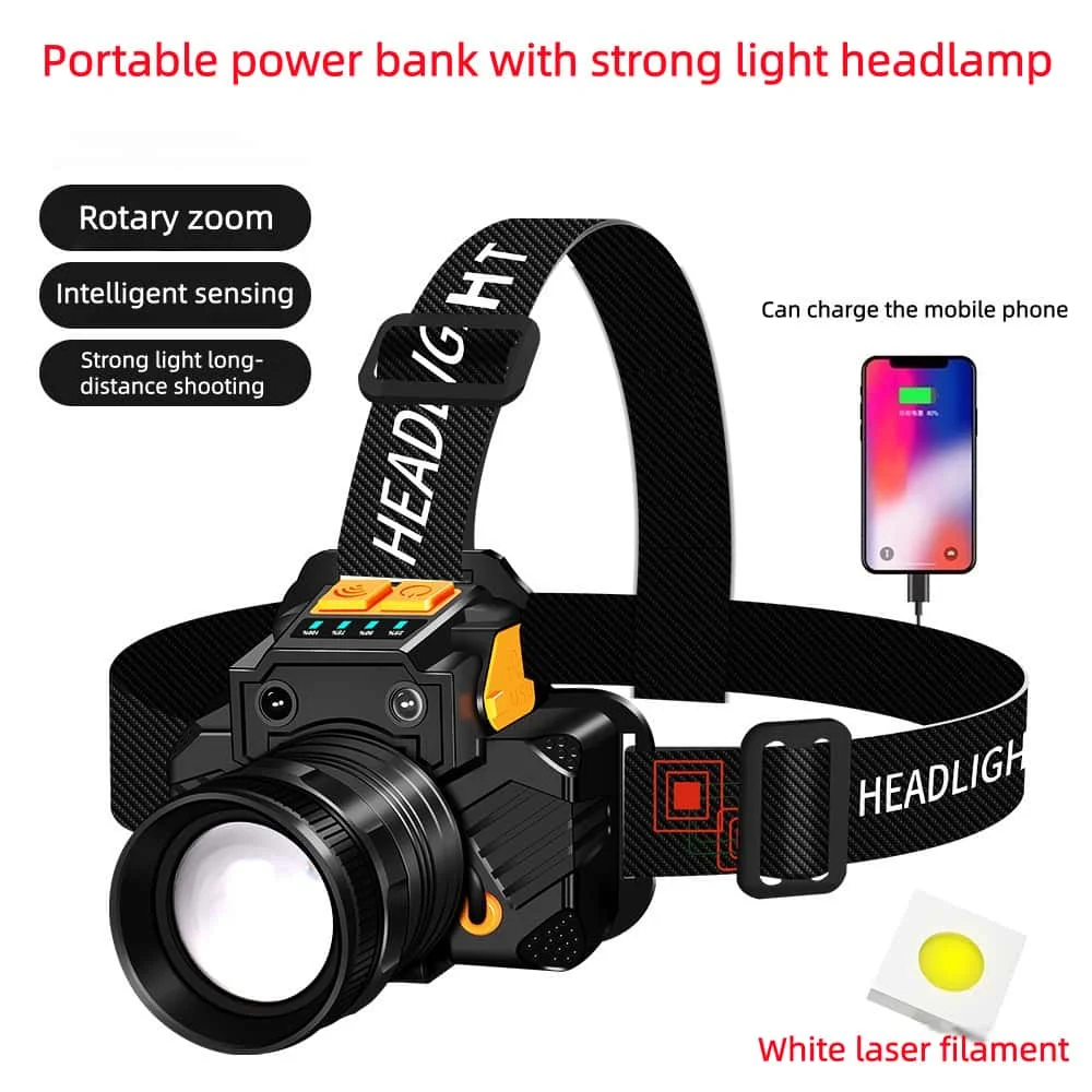 

New 18650 P70 High-Power Headlamp Long-Range LED Outdoor Headlight Extended Battery Life Rechargeable Head-Mounted Flashlight